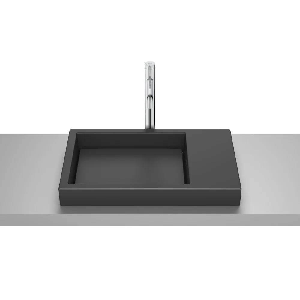 Lavoar baie incastrat, negru mat Roca Horizon 60x38 cm