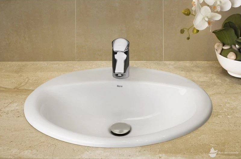 Lavoar baie incastrat, oval Roca Aloa 56x48 cm