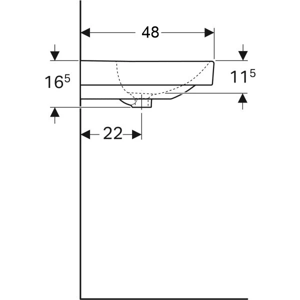 Lavoar baie suspendat Geberit Smyle Square 90x48 cm