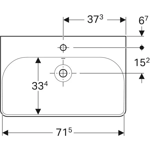 Lavoar baie suspendat Geberit Smyle Square 75x48 cm