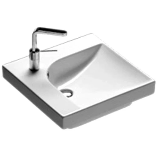 Lavoar baie suspendat, patrat Hatria Grandangolo G-50 DX 50x50 cm, varianta dreapta
