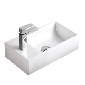Lavoar dreptunghiular Arezzo BALTIMORE, din porțelan, montaj pe blat, 46x26cm – alb