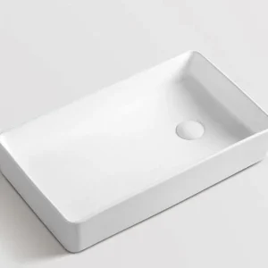 Lavoar dreptunghiular Arezzo CHARLOTTE, din porțelan, montaj pe blat, 61x34CM – alb