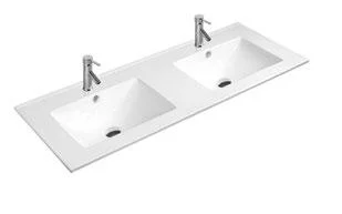 Lavoar dreptunghiular Arezzo dublu LOWELL, din porțelan, încorporabil, 120X46cm – alb