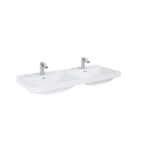 Lavoar dreptunghiular Arezzo dublu MAXXI, din porțelan, încorporabil, 120X46cm – alb