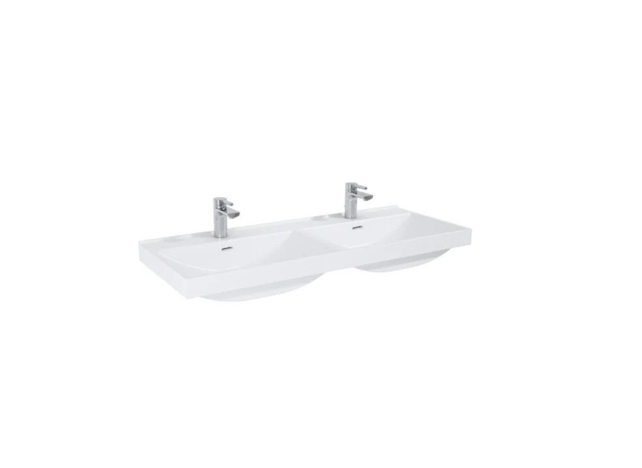 Lavoar dreptunghiular Arezzo dublu MAXXI, din porțelan, încorporabil, 120X46cm – alb