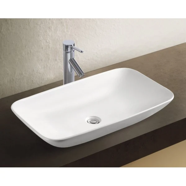 Lavoar dreptunghiular Arezzo WASHINTON, din porțelan, montaj pe blat, 69×39,5cm – alb
