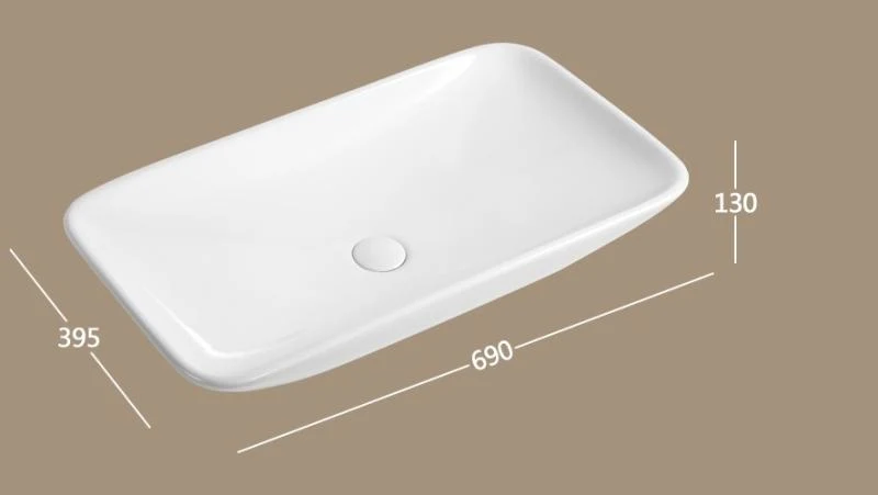 Lavoar dreptunghiular Arezzo WASHINTON, din porțelan, montaj pe blat, 69×39,5cm – alb