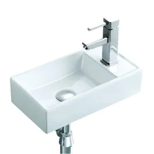 Lavoar mini dreptunghiular Arezzo AUSTIN, pe partea stângă, montaj în perete 40x22cm – alb