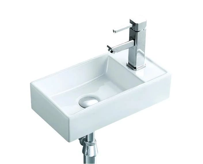 Lavoar mini dreptunghiular Arezzo AUSTIN, pe partea stângă, montaj în perete 40x22cm – alb
