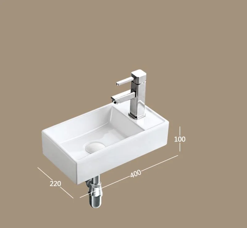 Lavoar mini dreptunghiular Arezzo AUSTIN, pe partea stângă, montaj în perete 40x22cm – alb