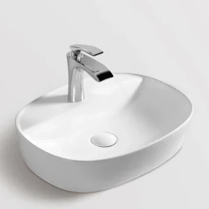 Lavoar oval Arezzo MADISON, din porțelan, montaj pe blat 50x39cm – alb