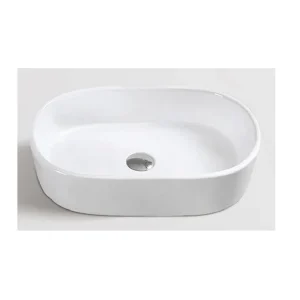 Lavoar oval Arezzo TULSA, din porțelan, montaj pe blat 55×34,5cm – alb