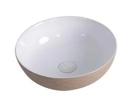 Lavoar rotund Arezzo TOLEDO, din porțelan, montaj pe blat 39,5cm – bej exterior / alb interior