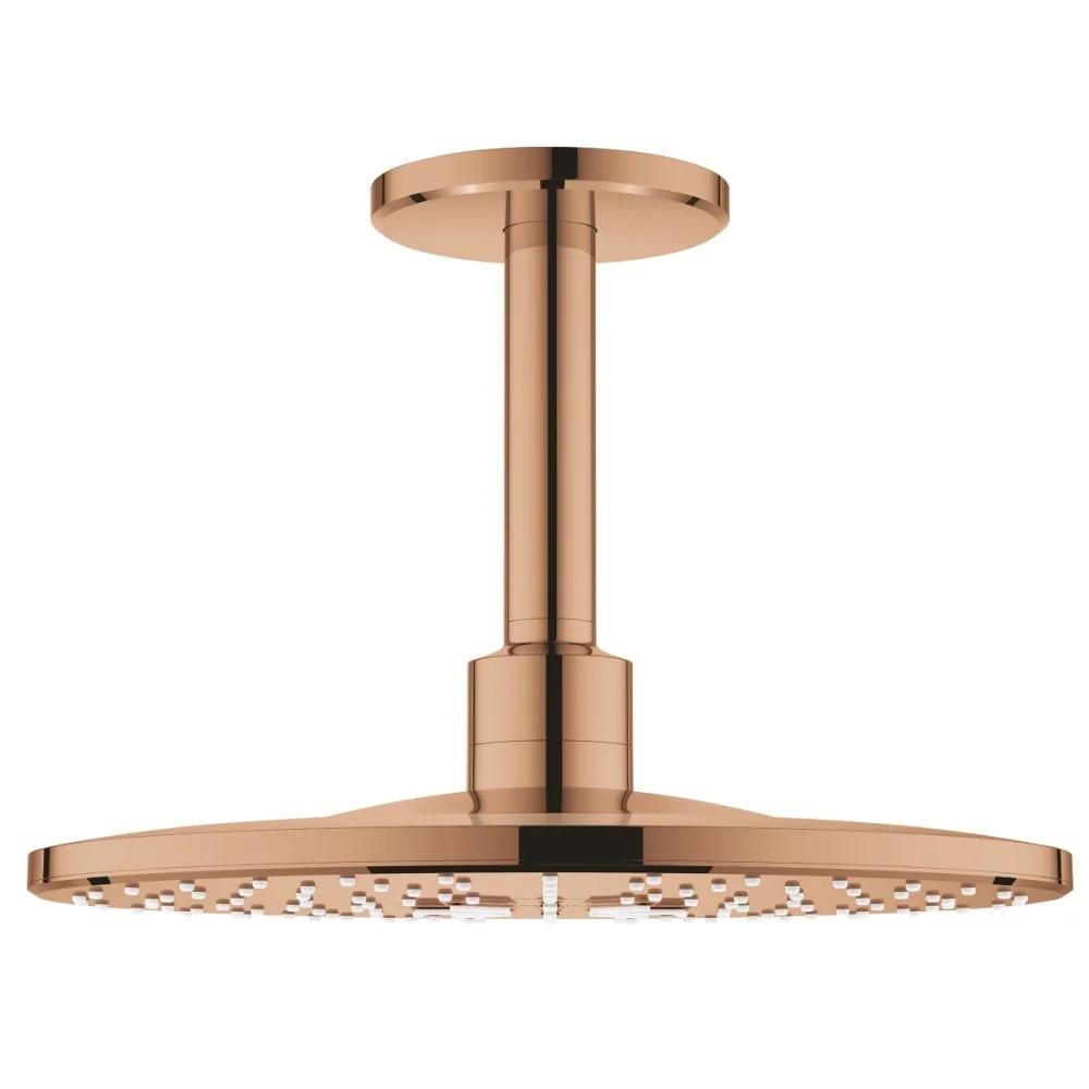 Palarie dus fix Grohe Rainshower 310 SmartActive, Ø31 cm cu brat, montaj pe tavan, cupru (warm sunset)