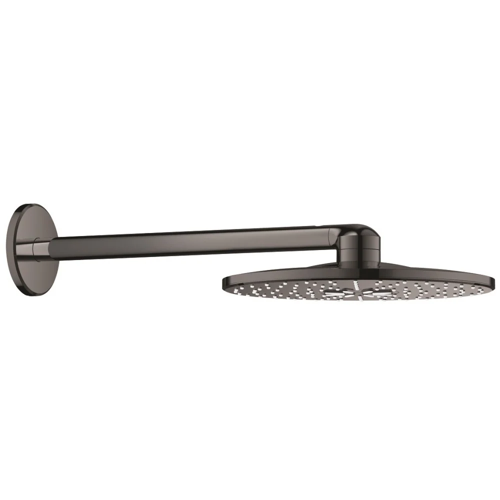 Palarie dus fix Grohe Rainshower 310 SmartActive, Ø31 cm cu brat, montaj pe perete, antracit (hard graphite)