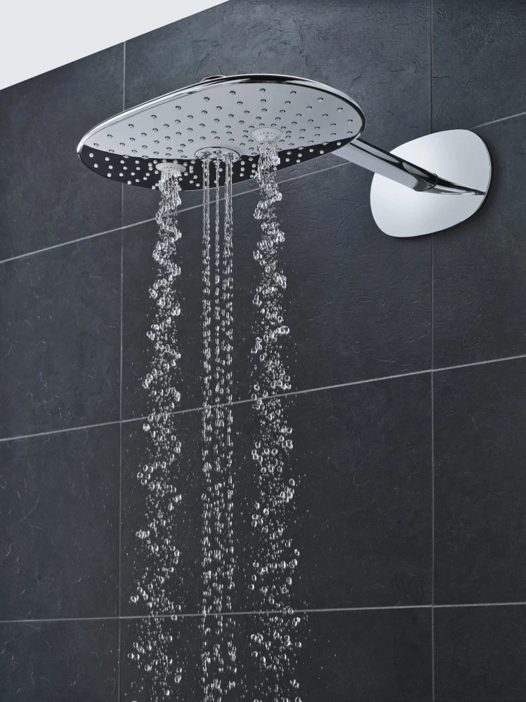 Palarie dus fix Grohe Rainshower 360 Duo, cu brat 36x22 cm, crom