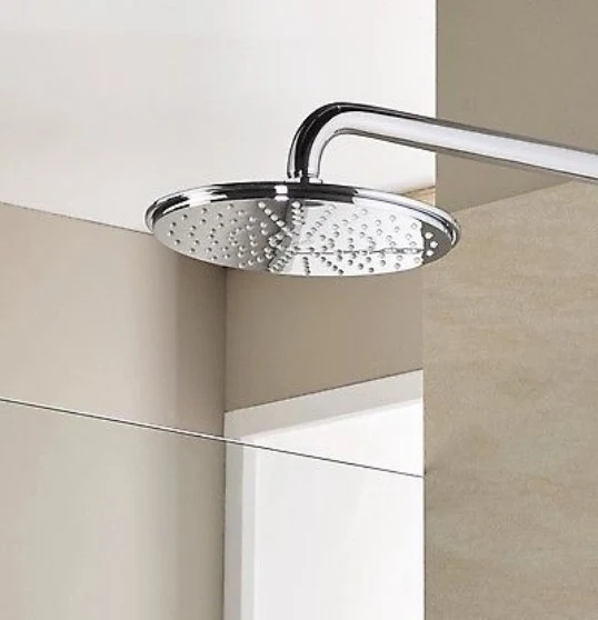 Palarie dus fix Grohe Rainshower Cosmopolitan, cu brat, montaj pe perete, crom, Ø21 cm