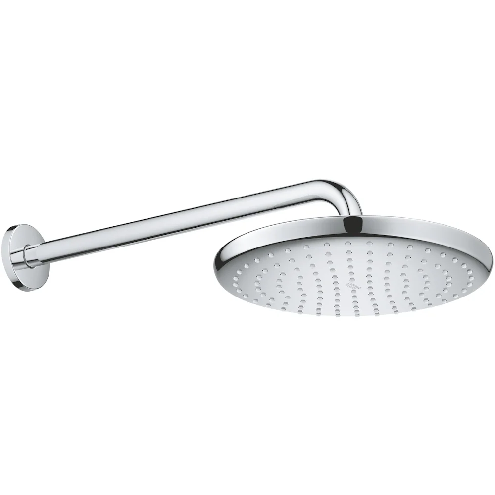 Palarie dus fix Grohe Tempesta 250, Ø25 cm cu brat, montaj pe perete