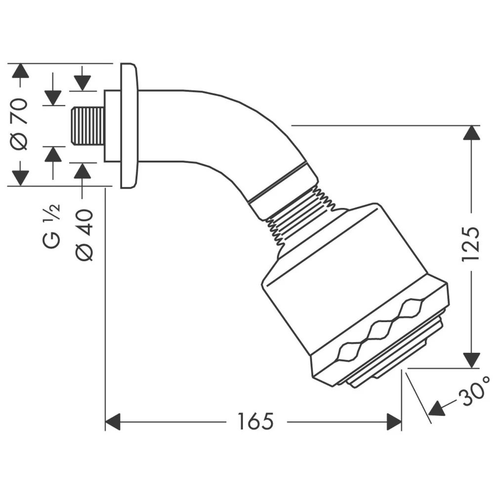 Palarie dus fix Hansgrohe Clubmaster 3jet, cu brat orizontal, crom