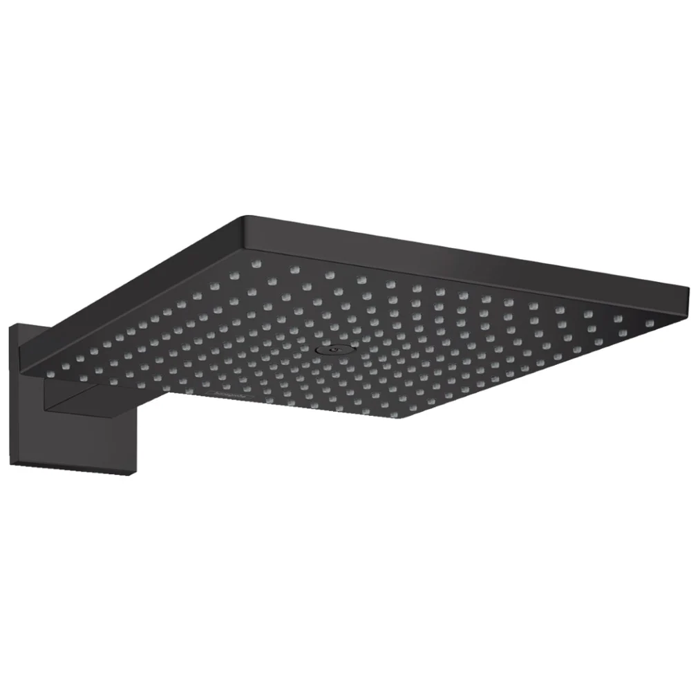 Palarie dus fix Hansgrohe Raindance E 300, cu brat, negru mat