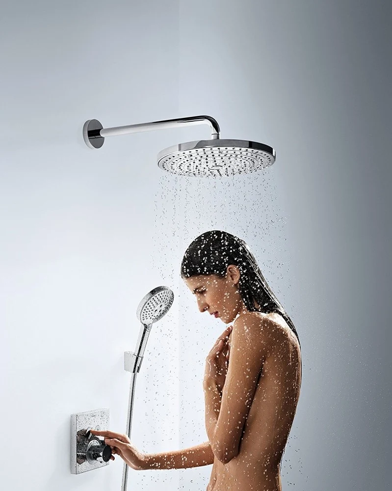 Palarie dus fix Hansgrohe Raindance Select S 300 2jet, cu brat orizontal 39 cm, crom