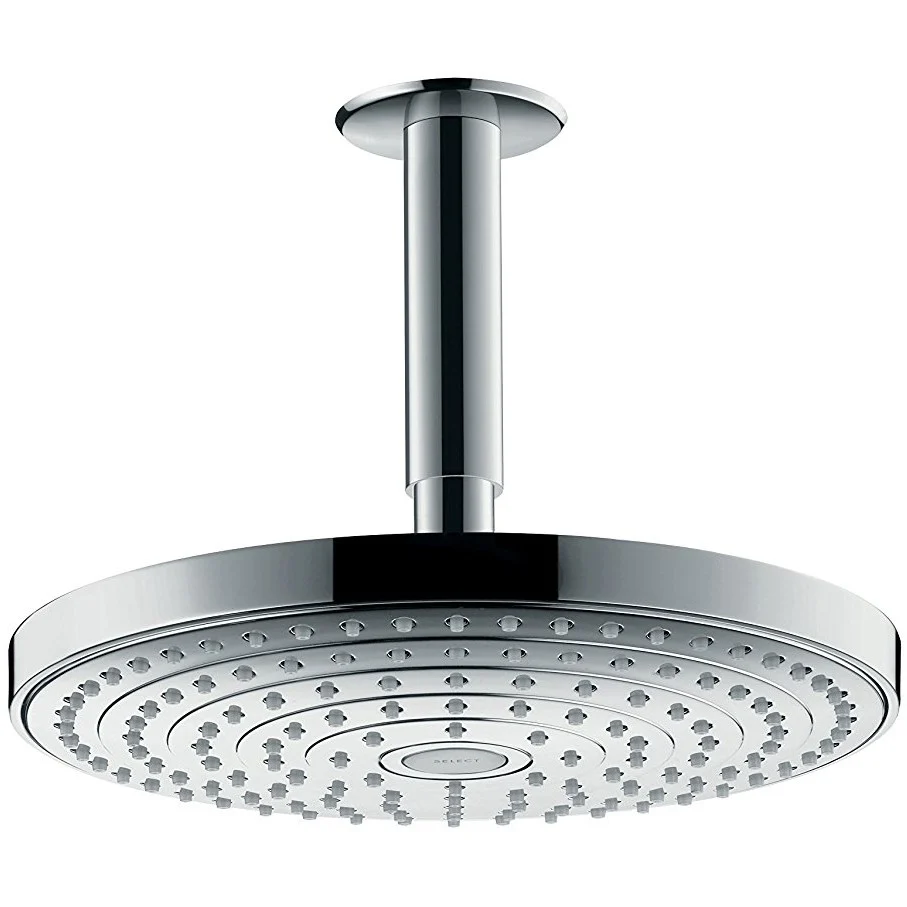 Palarie dus fix Hansgrohe Raindance Select S 240 2jet, cu brat montat tavan 10 cm, crom