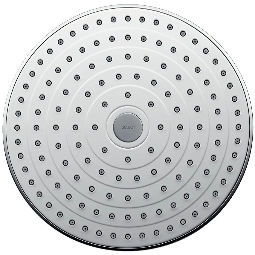 Palarie dus fix Hansgrohe Raindance Select S 240 2jet, cu brat montat tavan 10 cm, alb/crom