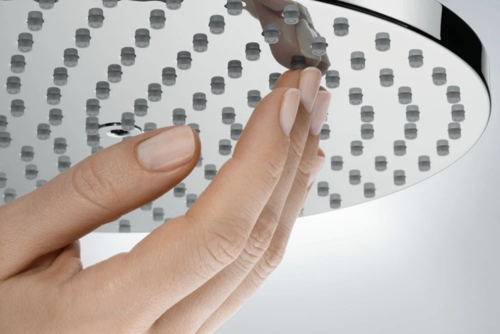 Palarie dus fix Hansgrohe Raindance Select S, Ø24 cm cu brat, montaj pe perete