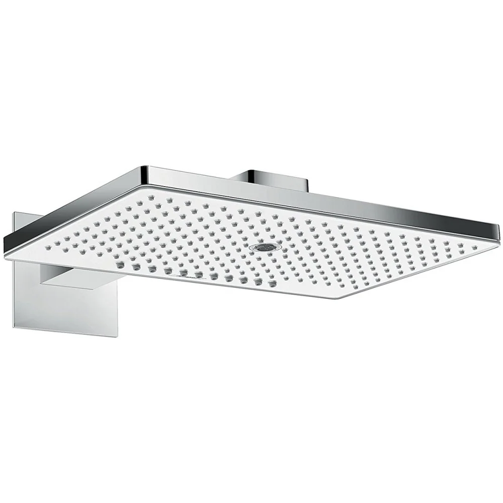 Palarie dus fix Hansgrohe Rainmaker Select 460 3jet, cu brat orizontal 46 cm, alb/crom