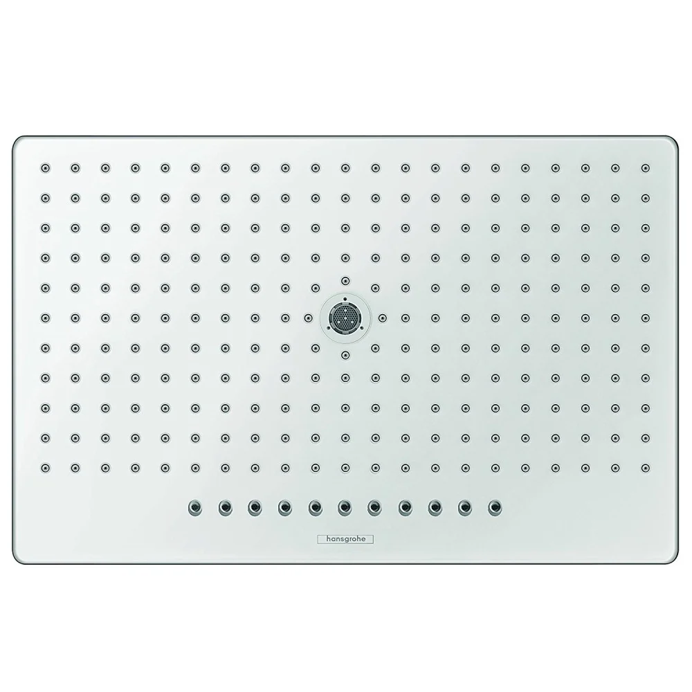 Palarie dus fix Hansgrohe Rainmaker Select 460 3jet, cu brat orizontal 46 cm, alb/crom