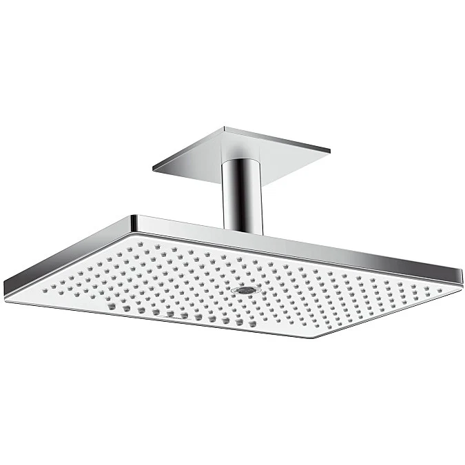 Palarie dus fix Hansgrohe Rainmaker Select 460 3jet, cu brat montat tavan 10 cm, alb/crom