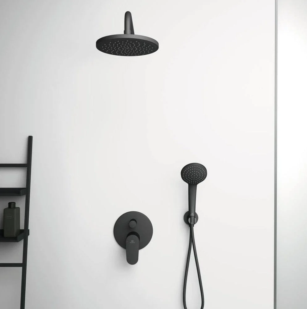 Palarie dus fix Ideal Standard IdealRain, Ø20 cm cu brat, montaj pe perete