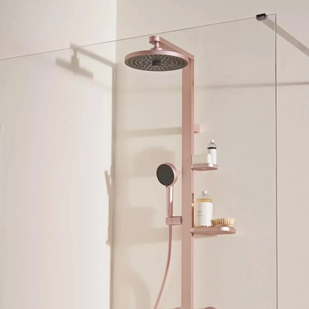 Palarie dus fix Ideal Standard IdeaRain Alu+, Ø26 cm auriu roze (rose mat)