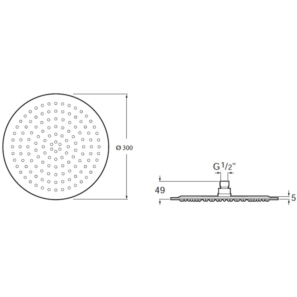 Palarie dus fix Roca Raindream Extraslim, Ø30 cm