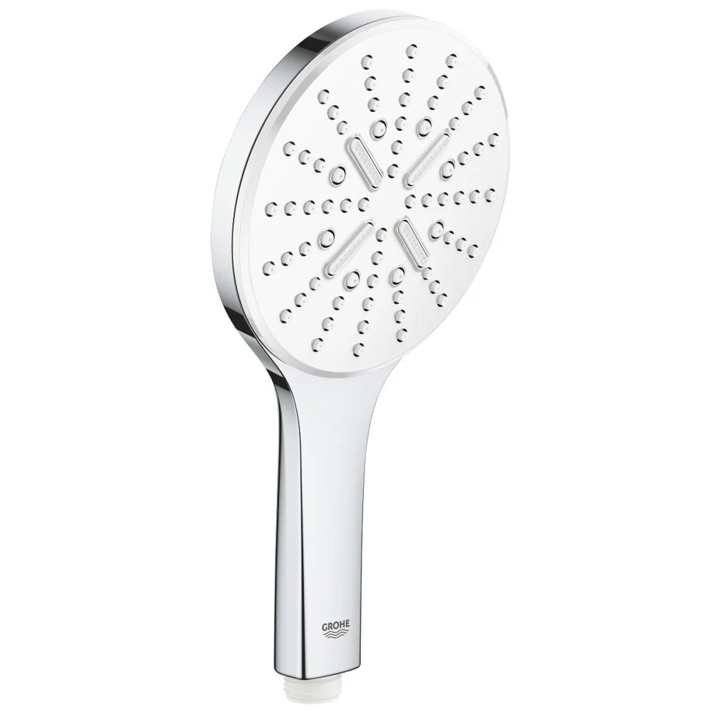 Para dus Grohe Rainshower Eco SmartActive 130 cu 3 jeturi, crom/alb (moon white)