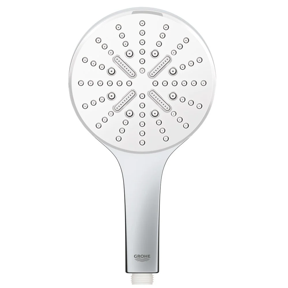 Para dus Grohe Rainshower Eco SmartActive 130 cu 3 jeturi, crom/alb (moon white)