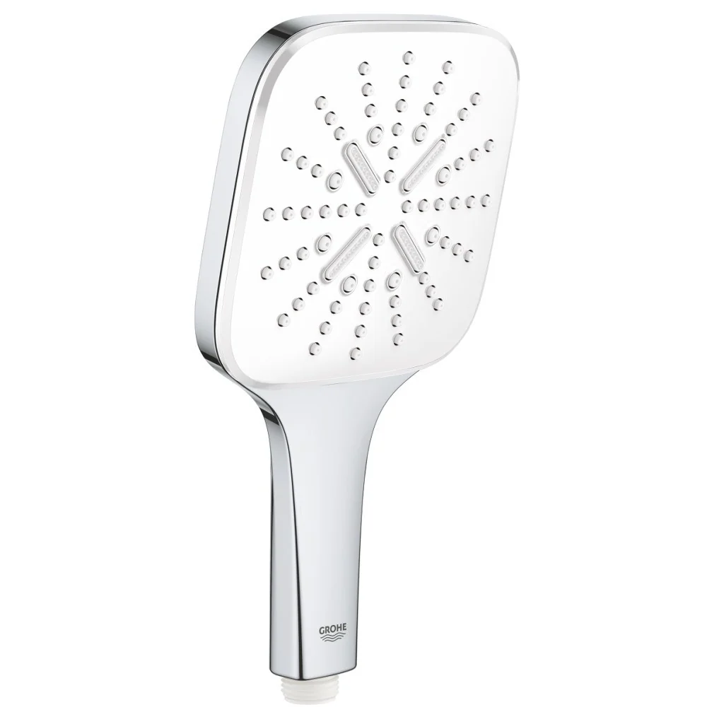 Para dus Grohe Rainshower Eco SmartActive 130 Cube cu 3 jeturi, crom/ alb (moon white)