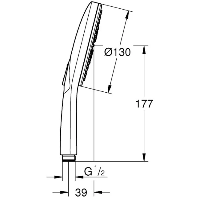 Para dus Grohe Rainshower Eco SmartActive 130 cu 3 jeturi, aspect inox (supersteel)