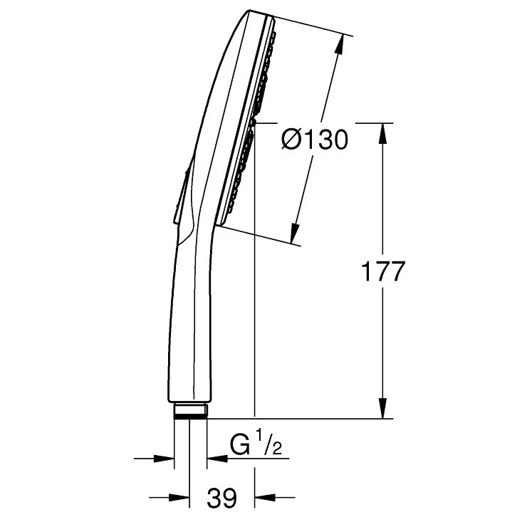 Para dus Grohe Rainshower Eco SmartActive 130 cu 3 jeturi, antracit mat (brushed hard graphite)