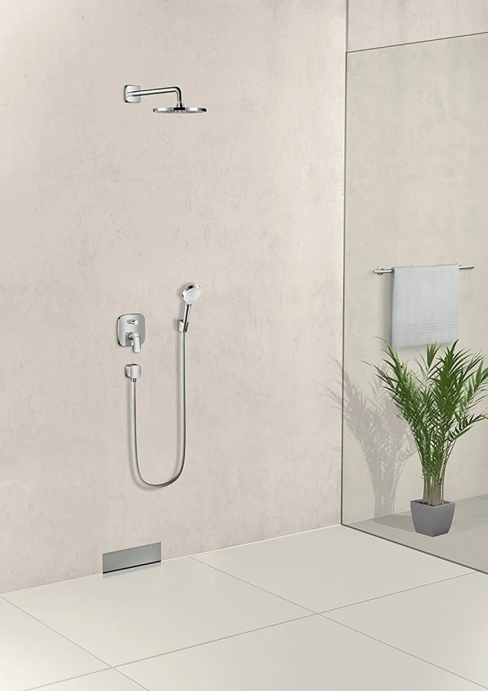 Para dus Hansgrohe Crometta 1jet EcoSmart Green, alb/crom