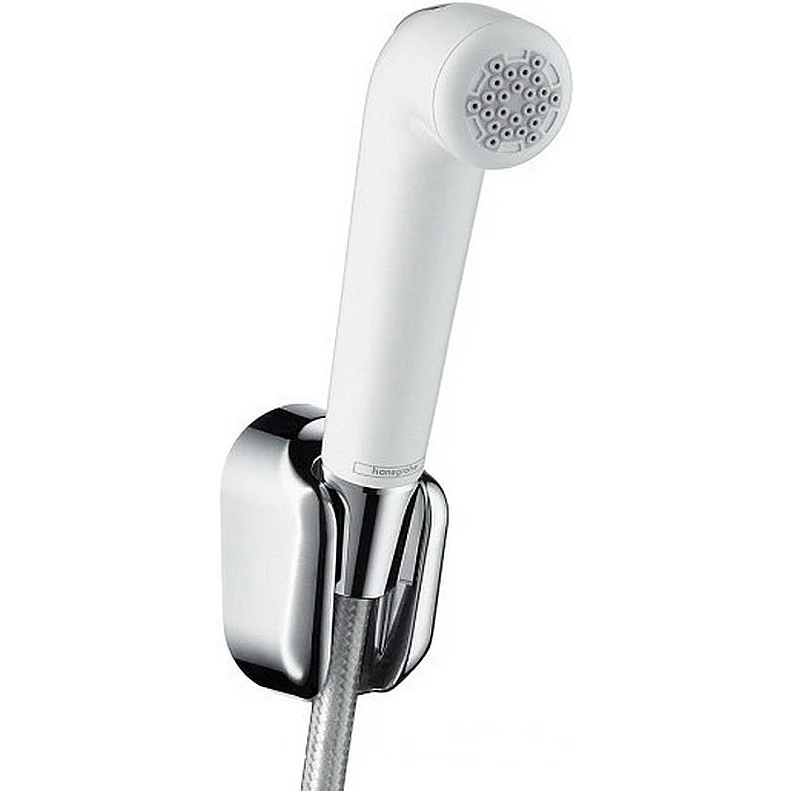 Para dus Hansgrohe , pentru bideu cu suport si furtun 160 cm, alb/crom