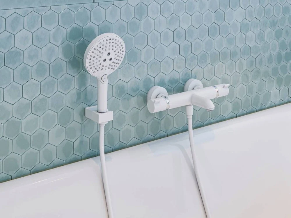 Para dus Hansgrohe Raindance Select S 120 cu 3 functii, alb mat