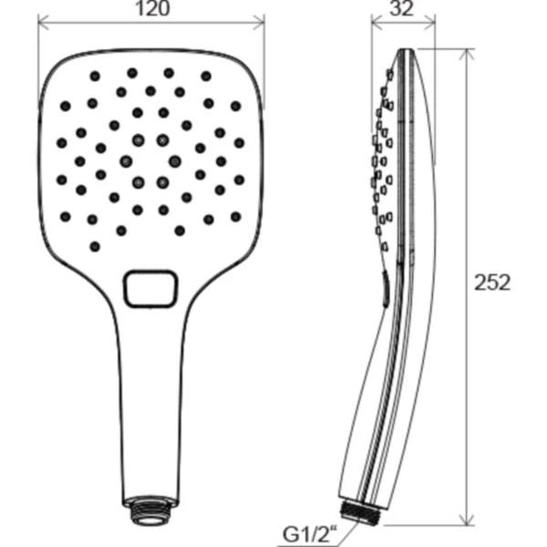 Para dus Ravak Air 120 mm, 3 functii, crom