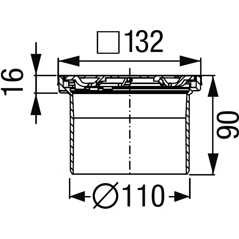 Piesa superioara si capac din inox pentru corp sifon Kessel Oval System 100