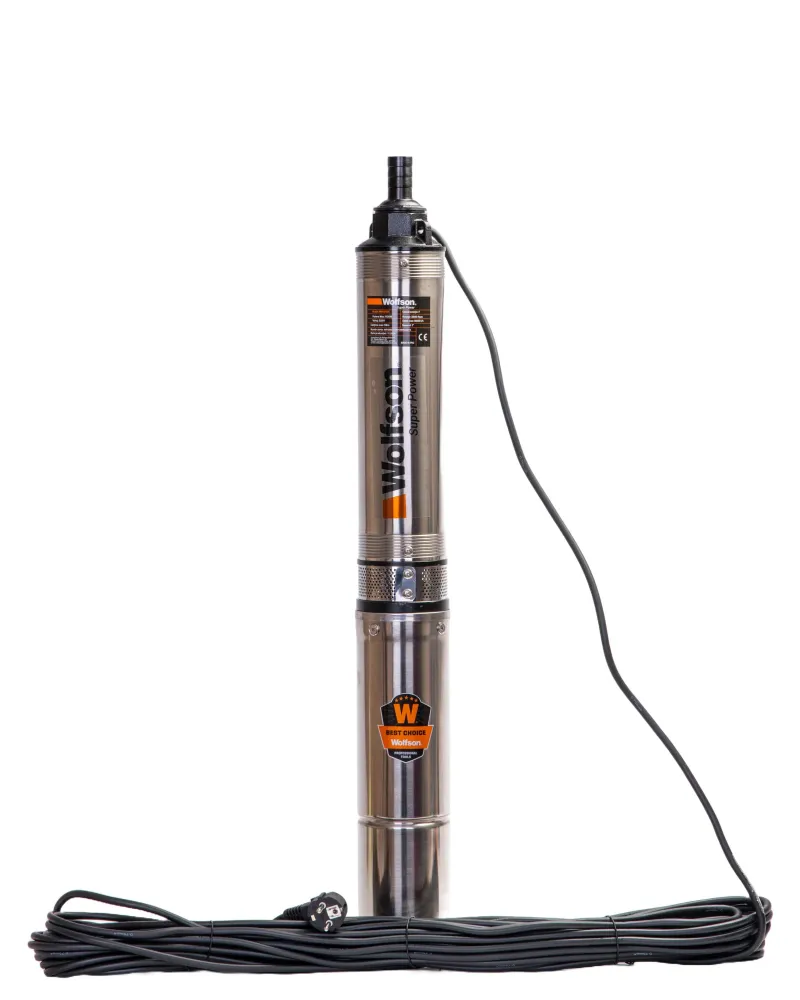 Pompa submersibila apa curata 1100W, WOLFSON PM-1500-8, 8 turbine, cablu 25m, 6600L/h + Presostat Total