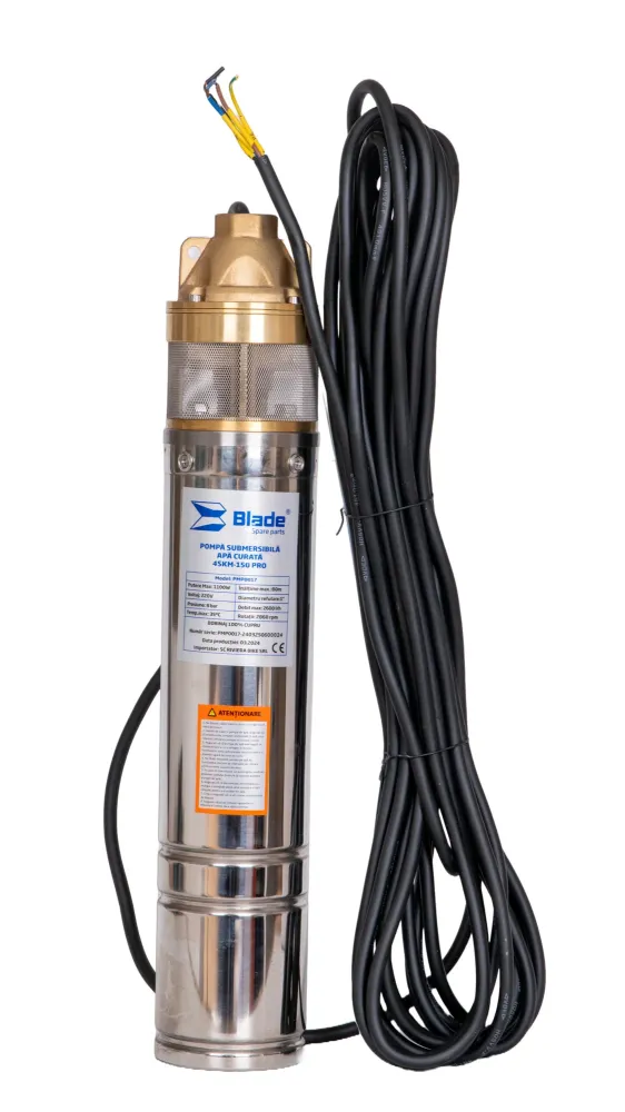 Pompa submersibila apa curata BLADE 4SKM-150 Pro - 1100W, 2600 l/h + Presostat Total