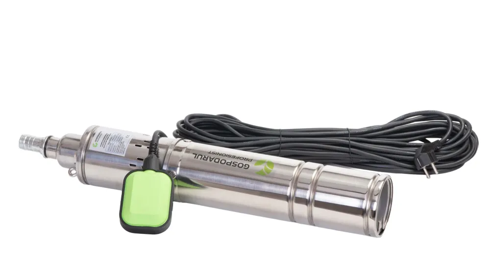 Pompa submersibila apa curata Gospodarul Profesionist, 1100W, cu snec si flotor 4QGD-1100-F + presostat Total