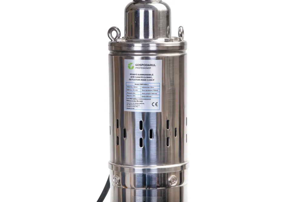 Pompa submersibila apa curata Gospodarul Profesionist, 1100W, cu snec si flotor 4QGD-1100-F + presostat Total