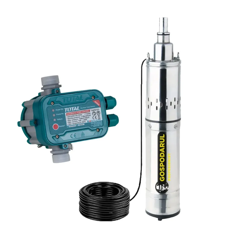 Pompa submersibila Gospodarul Profesionist 1500W, 2400 l/h, cablu 10m + Presostat